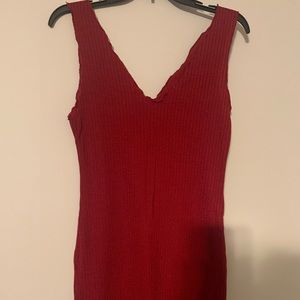 NWT Sz 8/10 (med) burgundy tank style light sweater weight dress.